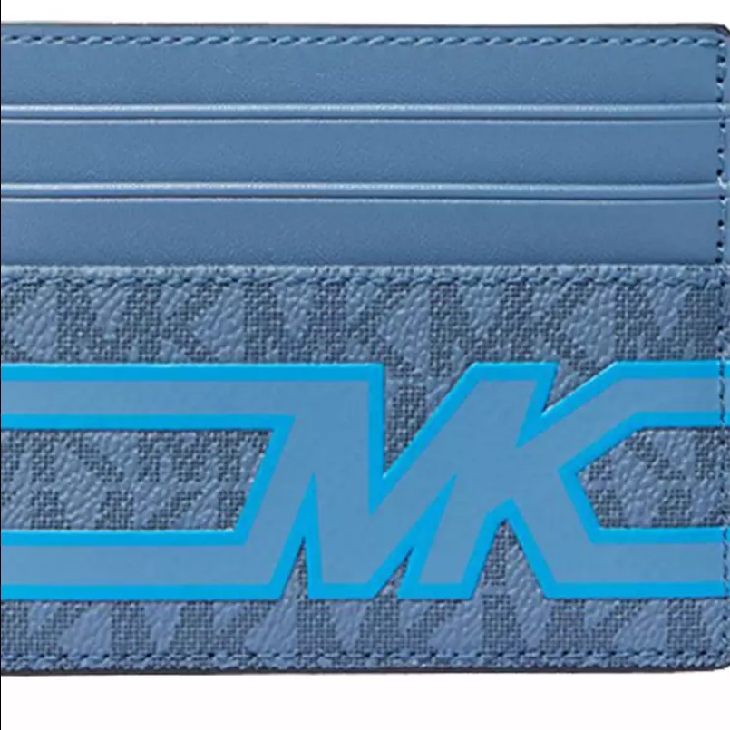 Michael Kors Cooper Graphic Logo Tall Card Case Denim Multi Nwt